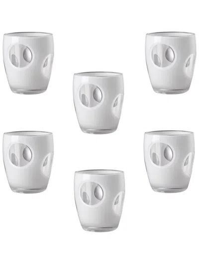 Mario Luca Giusti Fisheye Water Glass (set Of Six) In White