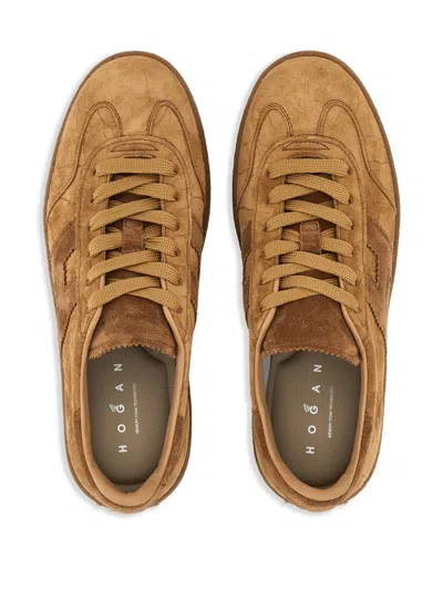 Hogan Low Top Sneakers Platform Sole In Brown
