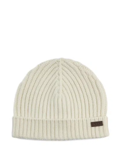 Tod's Ribbed-knit Beanie Hat In Neutral