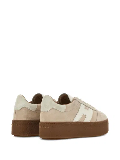 Hogan H698 Plaform Sneakers In Gold