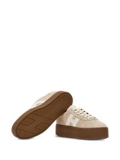 Hogan H698 Plaform Sneakers In Gold