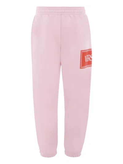Versace Logo-print Track Pants In Pink