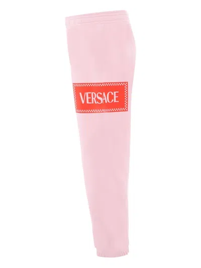 Versace Logo-print Track Pants In Pink