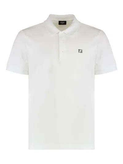 Fendi Ff Polo Shirt In White