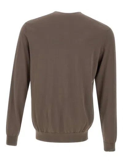 Diktat Crew-neck Cotton Sweater In Brown
