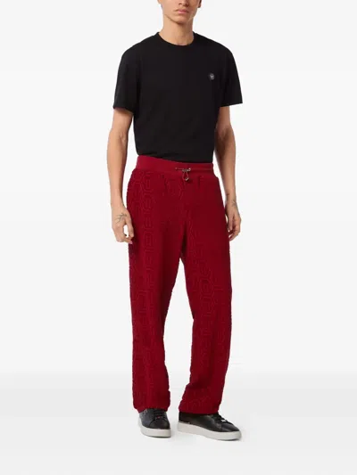 Philipp Plein Jacquard Track Pants In Red
