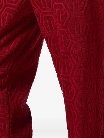 Philipp Plein Jacquard Track Pants In Red
