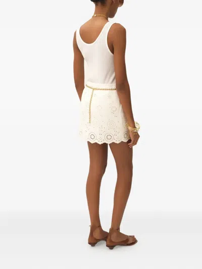 Chloé Broderie-anglaise Skirt In White