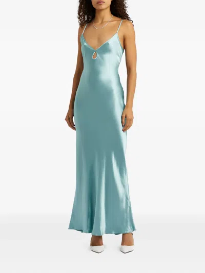 Bec & Bridge Cedar City Satin Maxi Dress In Blue