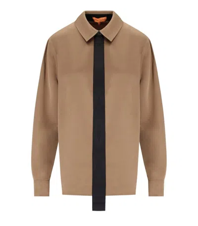 Stine Goya Beige Satin Shirt In Brown