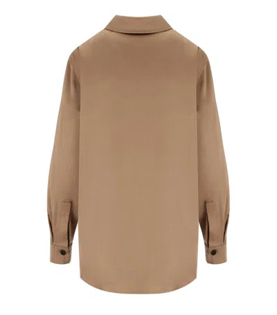 Stine Goya Beige Satin Shirt In Brown