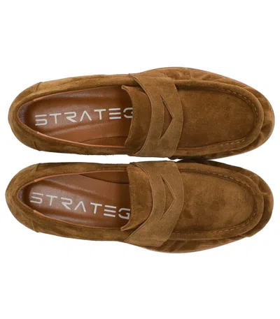 Strategia Cognac Suede Loafer