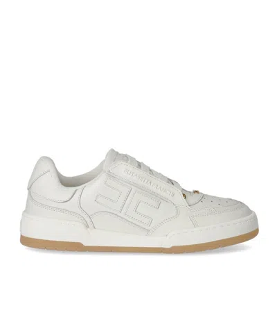 Elisabetta Franchi Ivory Leather Sneaker In Neutral