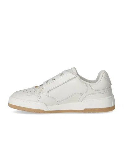 Elisabetta Franchi Ivory Leather Sneaker In Neutral