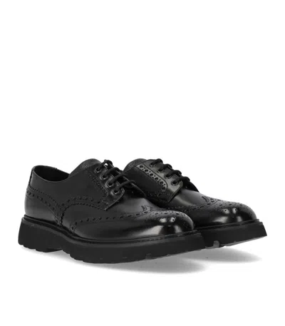 Doucal's Derby Black Brogue Lace-up Shoe In Multi