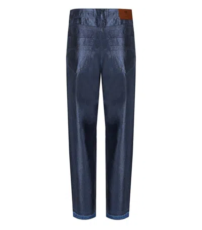 Elisabetta Franchi Oltremare Laminated Baggy Jeans