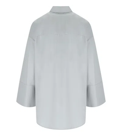Max Mara Sapore Dusty Light Blue Shirt In Gray