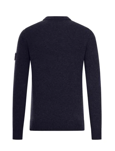 Stone Island Wool Round Neck Sweater In Black