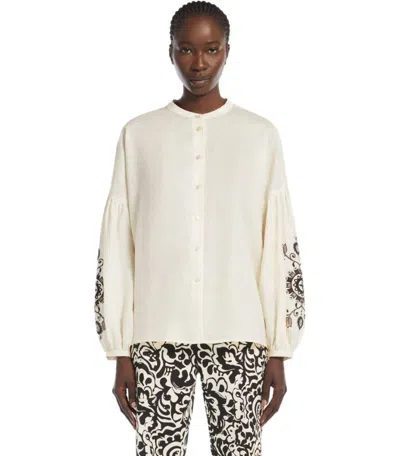 Weekend Max Mara Ilex Ecru Shirt In Blue