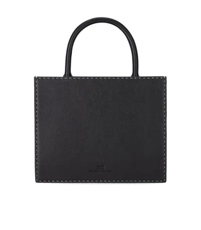 Elisabetta Franchi Borsa Tote Nera Piccola Con Impunture A Contrasto