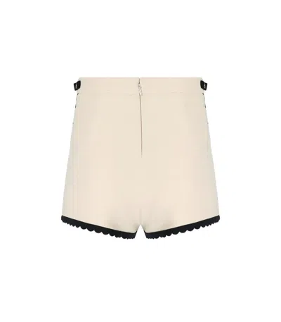 Elisabetta Franchi Multicolor High-waisted Shorts With Scalloped Hem In Neutral