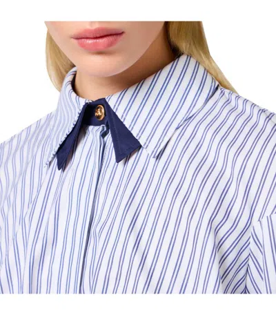 Elisabetta Franchi Oltremare Striped Cropped Shirt