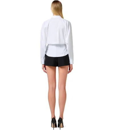 Elisabetta Franchi White Shirt With Brooch