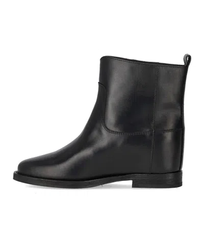 Via Roma 15 Santa Monica Black Ankle Boot With Buttons In Black