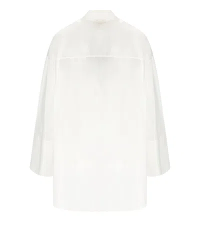 Max Mara Sapore Tunic In Cotton Satin In White