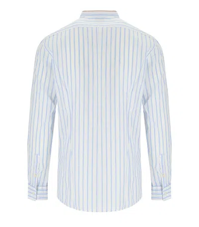 Bob Korea White Light Blue Striped Shirt