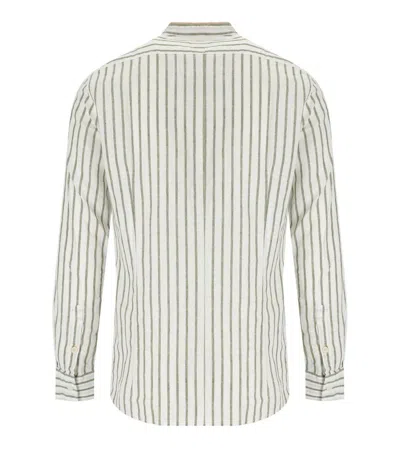 Bob Korea White Green Striped Shirt