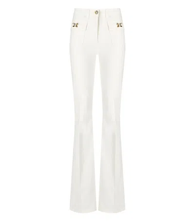 Elisabetta Franchi Ivory Cotton Jeans In White