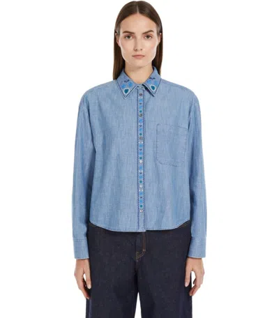 Weekend Max Mara Musette Light Blue Shirt In Blue
