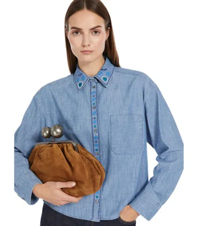 Weekend Max Mara Musette Light Blue Shirt In Blue