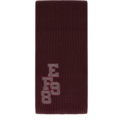 Elisabetta Franchi Rouge Noir Ribbed Scarf In Brown
