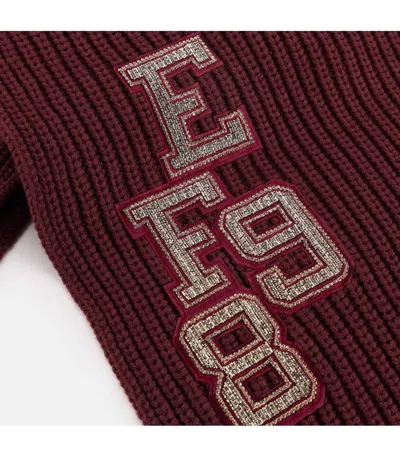 Elisabetta Franchi Rouge Noir Ribbed Scarf In Brown