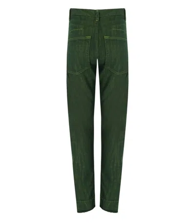 White Sand Isabel Green Jeans In Green
