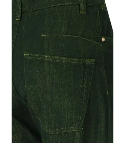 White Sand Isabel Green Jeans In Green