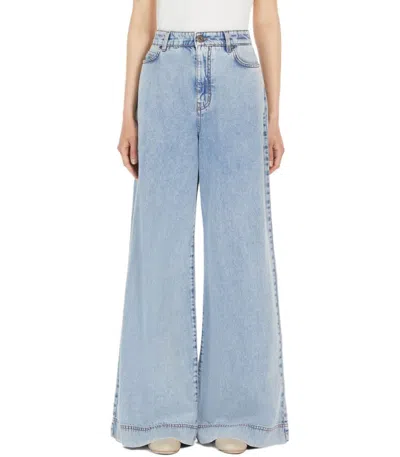Weekend Max Mara Vega Light Blue Wide Leg Jeans