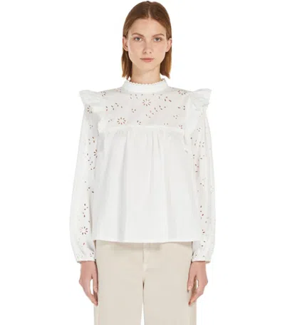 Weekend Max Mara Taddeo Broderie Anglaise Poplin Shirt