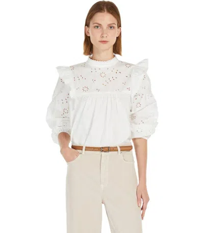 Weekend Max Mara Taddeo Broderie Anglaise Poplin Shirt