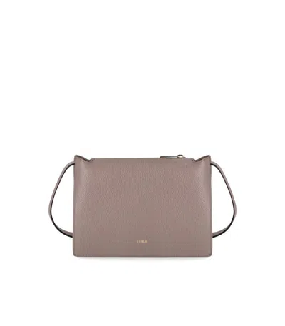 Furla Nuvola S Stucco Gray Crossbody Bag In Gray