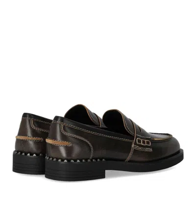 Ash Winona Dark Brown Loafer In Multi