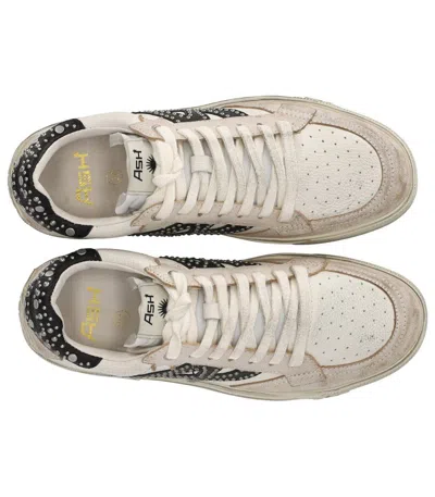 Ash Moonlight Studs Beige White Black Off White Leather Trainers In Transparent
