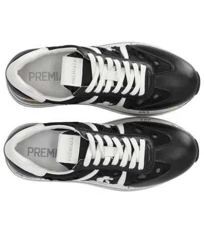 Premiata Beth Sneakers In Black Leather And Fabric In Black