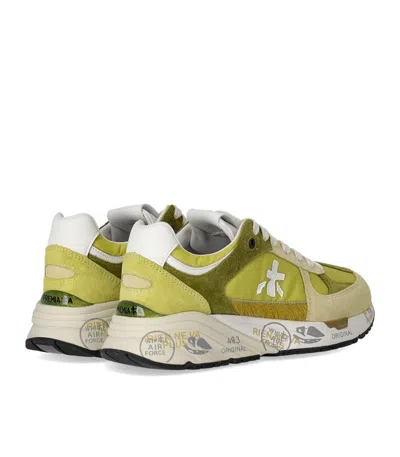 Premiata Mased 7398 Sneaker With Green Suede Accents In Green