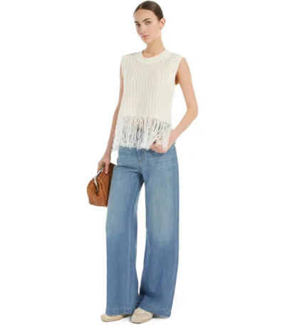 Weekend Max Mara Navetta White Fringed Top