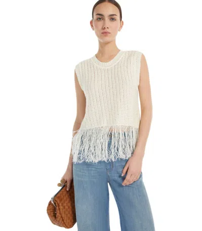 Weekend Max Mara Navetta White Fringed Top