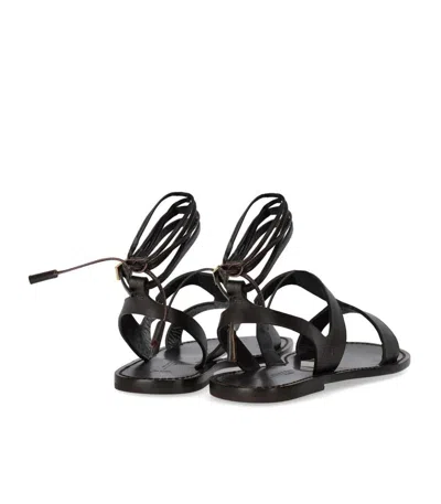 Weekend Max Mara Lemma Brown Flat Sandal In Black
