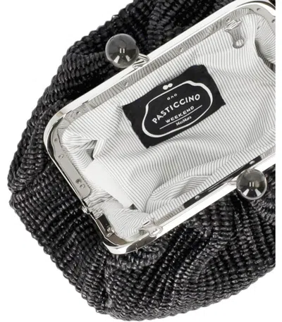 Weekend Max Mara Pasticcino Palmas Small Black Clutch Bag